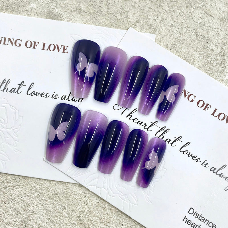 Violet Wings — Butterfly Press-On Nails
